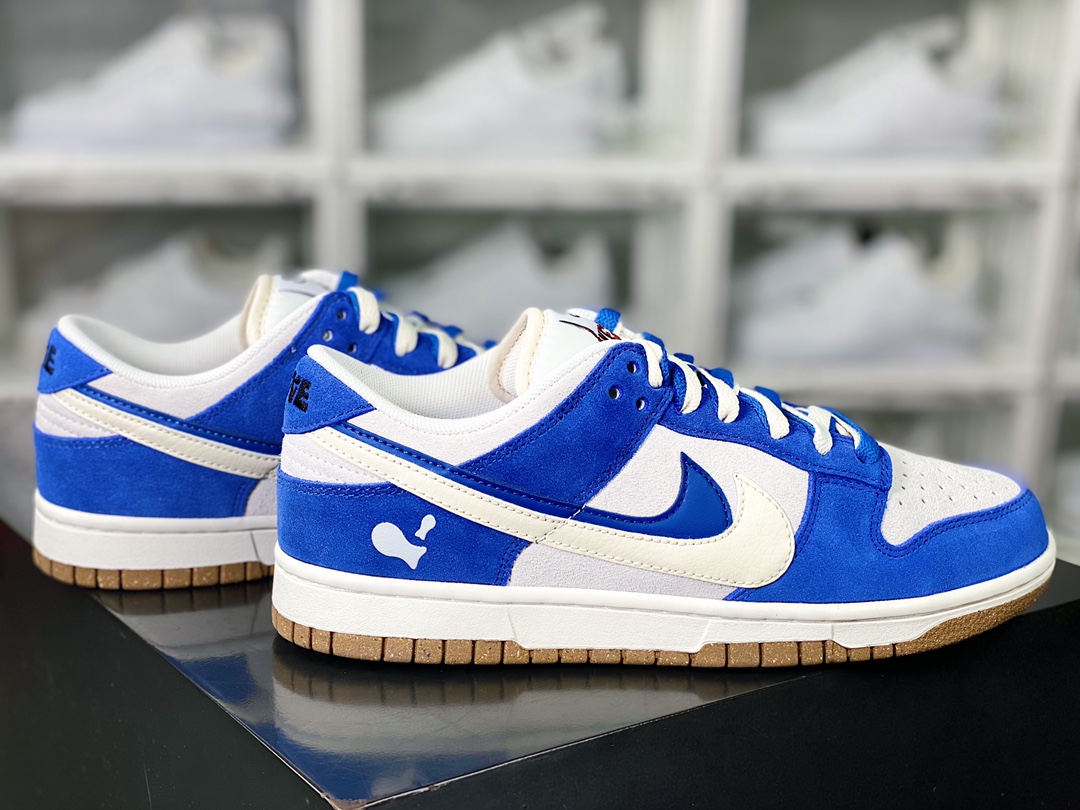 SB Dunk Low SE ”85 Double Swoosh/Royal Blue/Grey” Dunk series low-top sneakers ”Royal blue light gray small fish fruit graffiti double hook” DO9457-138