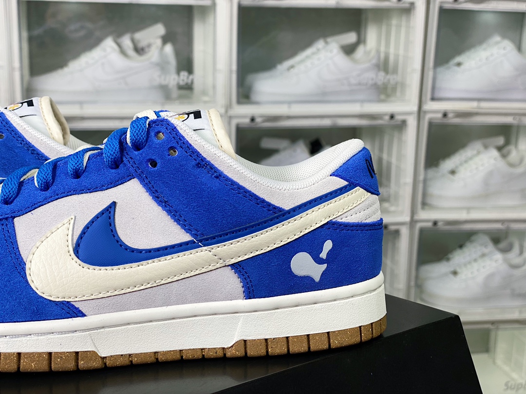 SB Dunk Low SE ”85 Double Swoosh/Royal Blue/Grey” Dunk series low-top sneakers ”Royal blue light gray small fish fruit graffiti double hook” DO9457-138