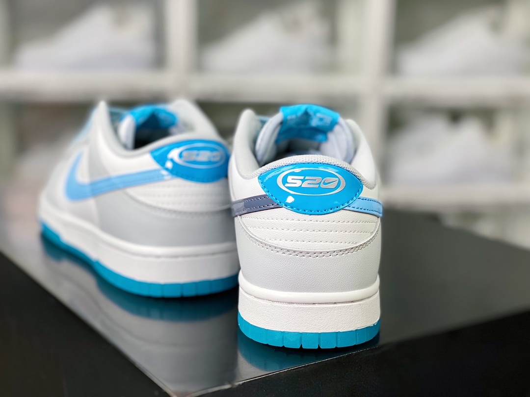 SB Dunk Low ”520” dunk series low-top casual sports skateboard shoes ”Light gray, white and blue 520 Valentine's Day” FN3433-141