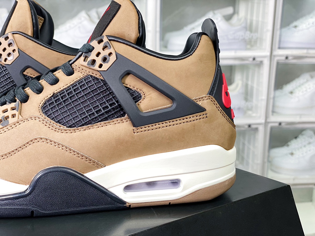 Wmms Air Jordan 4 Retro ”Mushroom” Michael Jordan AJ4 mid-top basketball shoes ”Mushroom Cork Pearl Milk Tea” AQ9129-200