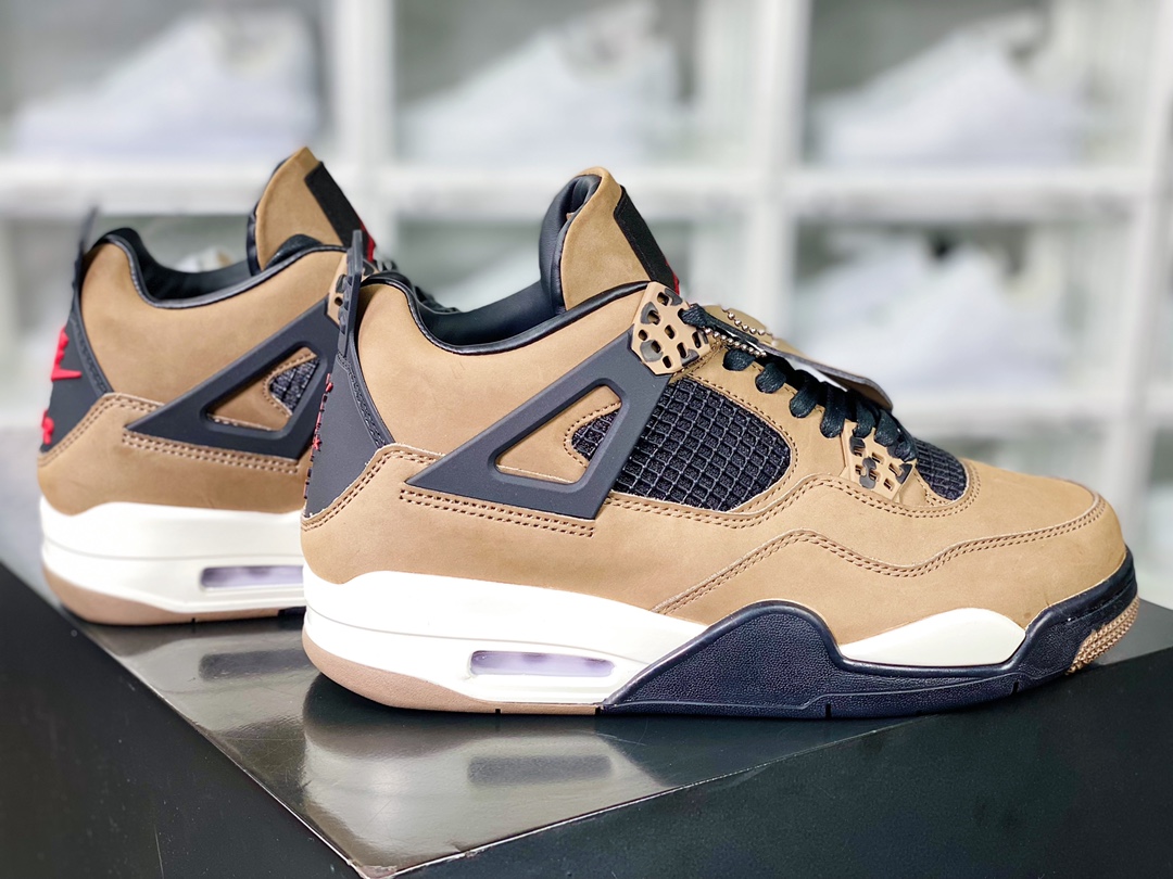 Wmms Air Jordan 4 Retro ”Mushroom” Michael Jordan AJ4 mid-top basketball shoes ”Mushroom Cork Pearl Milk Tea” AQ9129-200