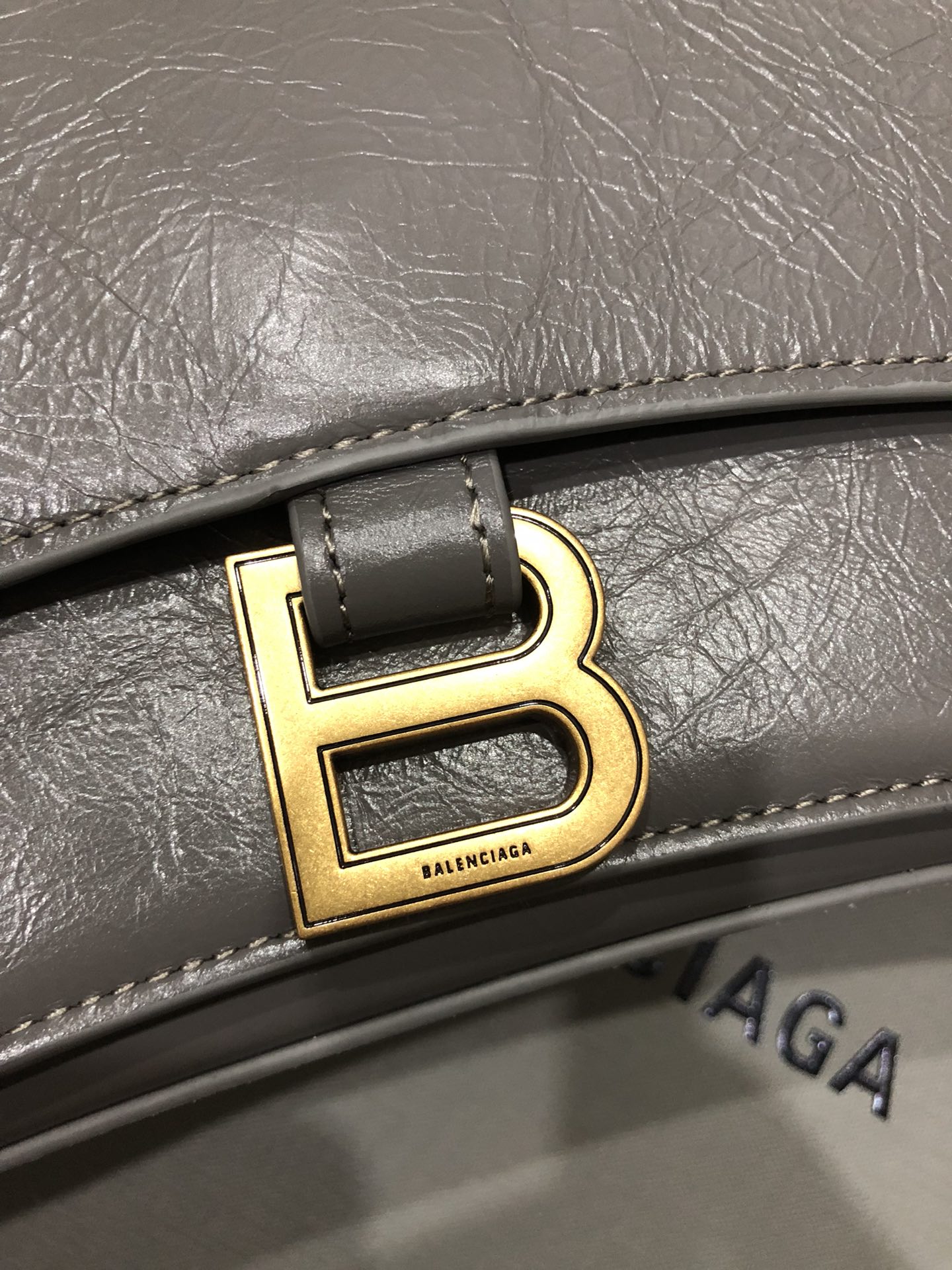 Balenciaga Style Grey Leather Chain Bag style reference detail image 2 from source 776245