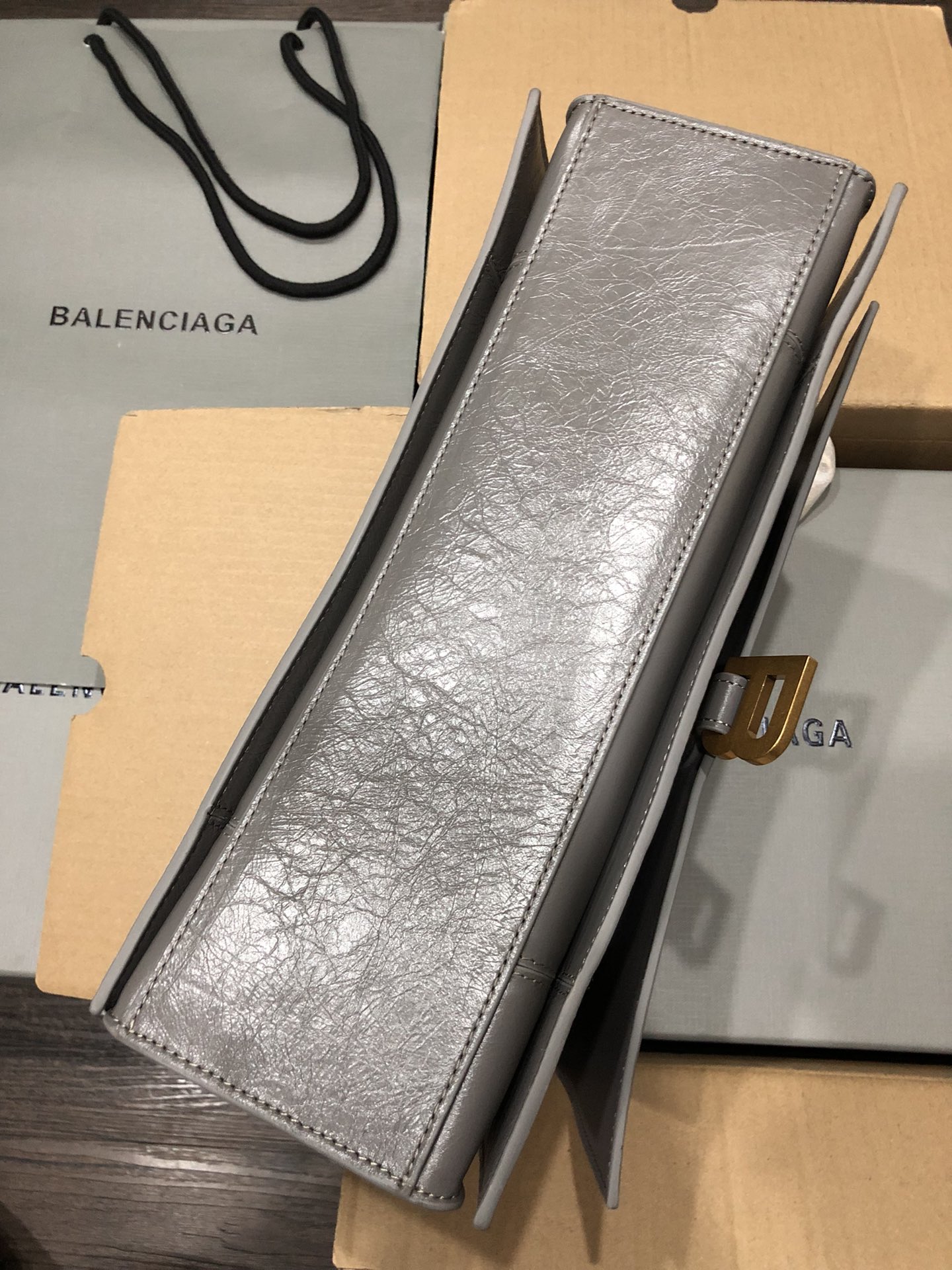 Balenciaga Style Grey Leather Chain Bag style reference detail image 5 from source 776246