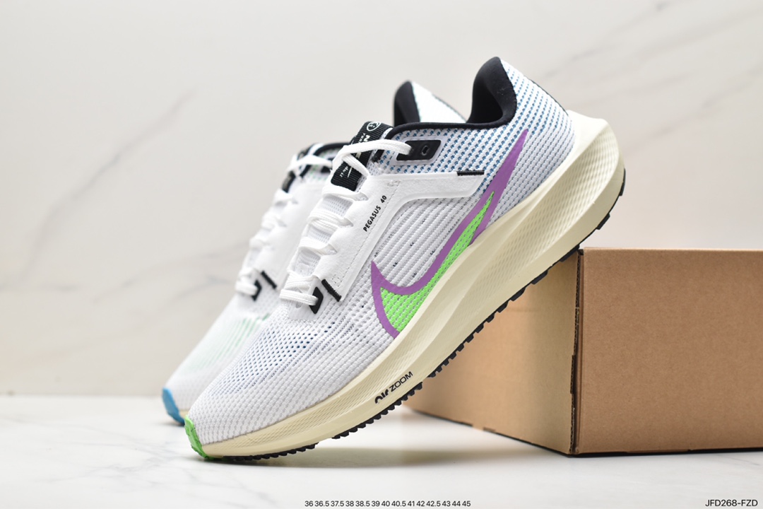 Nike Air Zoom Pegasus 40 Wide ”White/Obsidian” 40th Generation Super Pegasus Turbo Marathon Casual Sports Jogging Shoes FJ1051-100