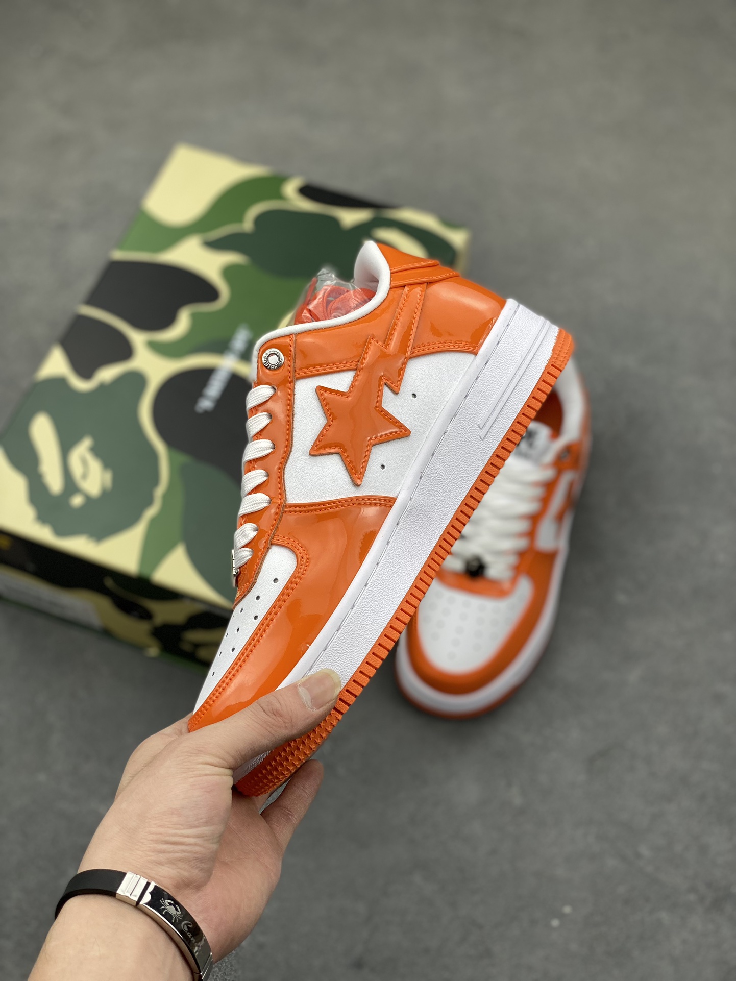 Bape Sk8 Sta To Nigo Orange and White Low-Top Sneakers 4 i1684521627 1398 2