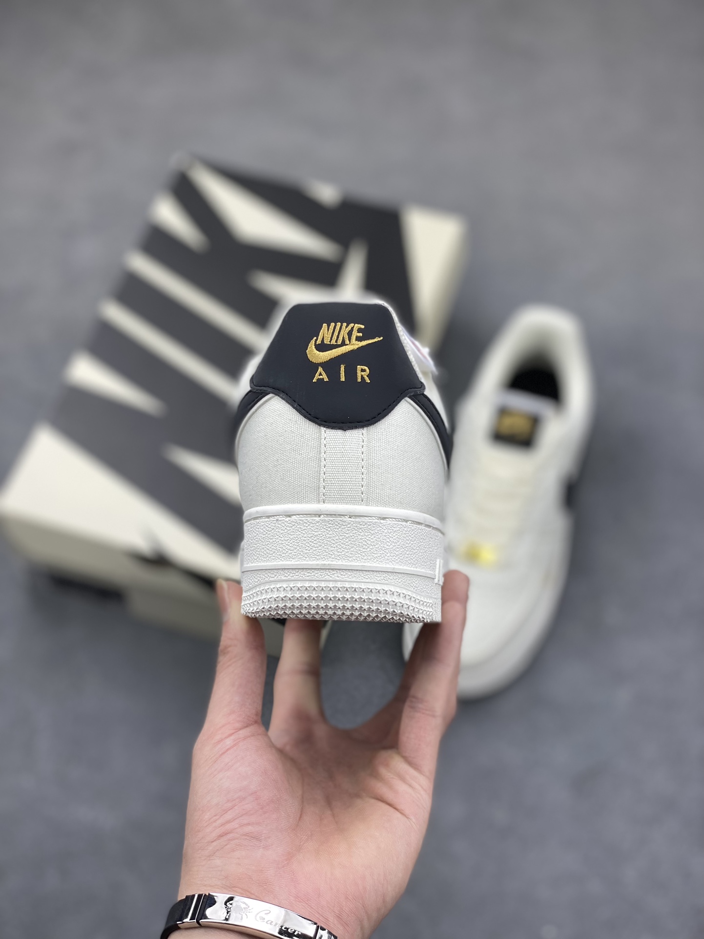 Nike Air Force 1 '07 Low-Top Casual Sneakers - Black & Gold Accents 5 i1684522102 2754 3