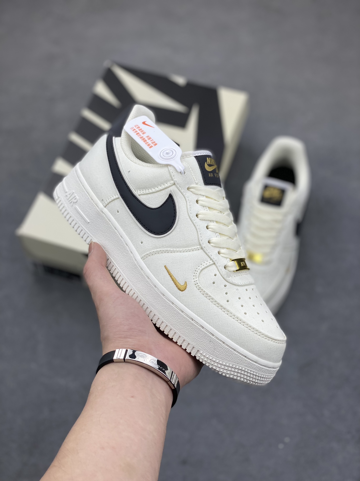 Nike Air Force 1 '07 Low-Top Casual Sneakers - Black & Gold Accents 2 i1684522102 3105 0