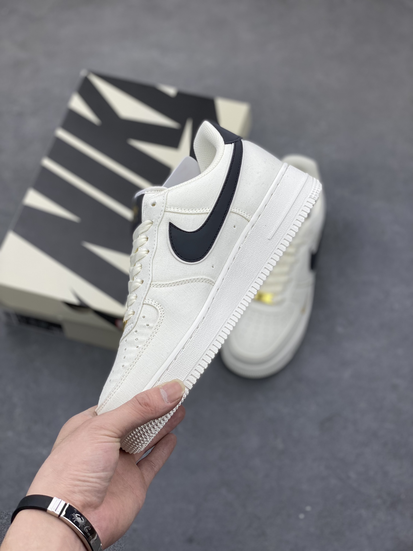 Nike Air Force 1 '07 Low-Top Casual Sneakers - Black & Gold Accents 4 i1684522102 6200 2