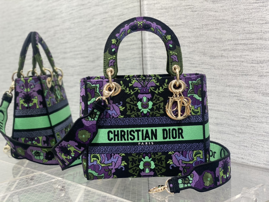 DIOR Lady Embroidered Lady Dior Bag Handbag Shoulder Strap