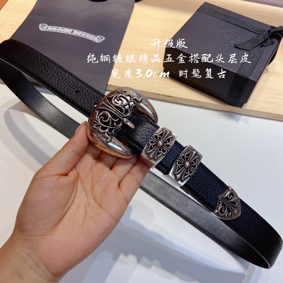 克罗心猫爪纯铜镀银精品扣搭配头层皮腰