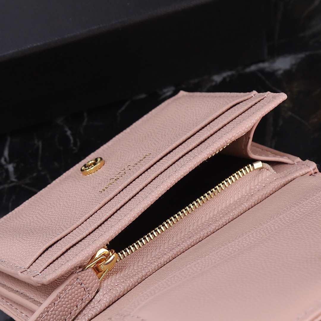 Luxury Caviar Pink Gold Button P528 Model Wallet Size 11*8.5*3cm - 图片 7