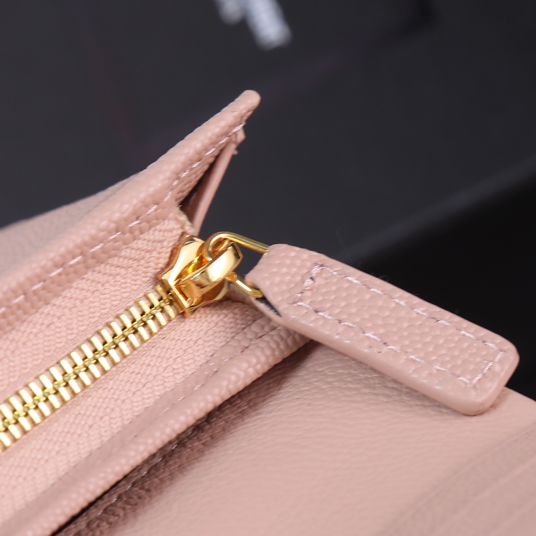 Luxury Caviar Pink Gold Button P528 Model Wallet Size 11*8.5*3cm - 图片 8