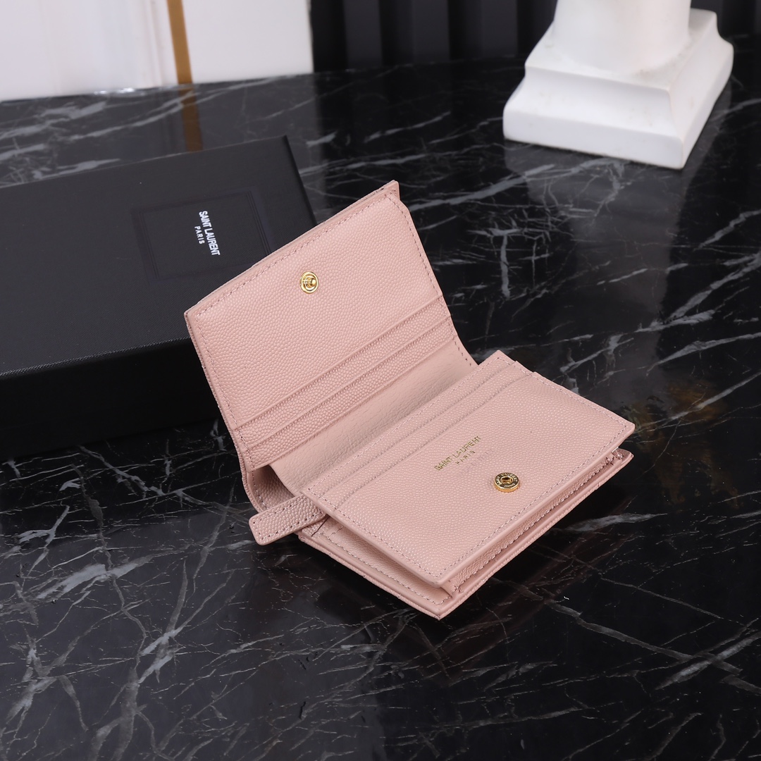 Luxury Caviar Pink Gold Button P528 Model Wallet Size 11*8.5*3cm - 图片 5