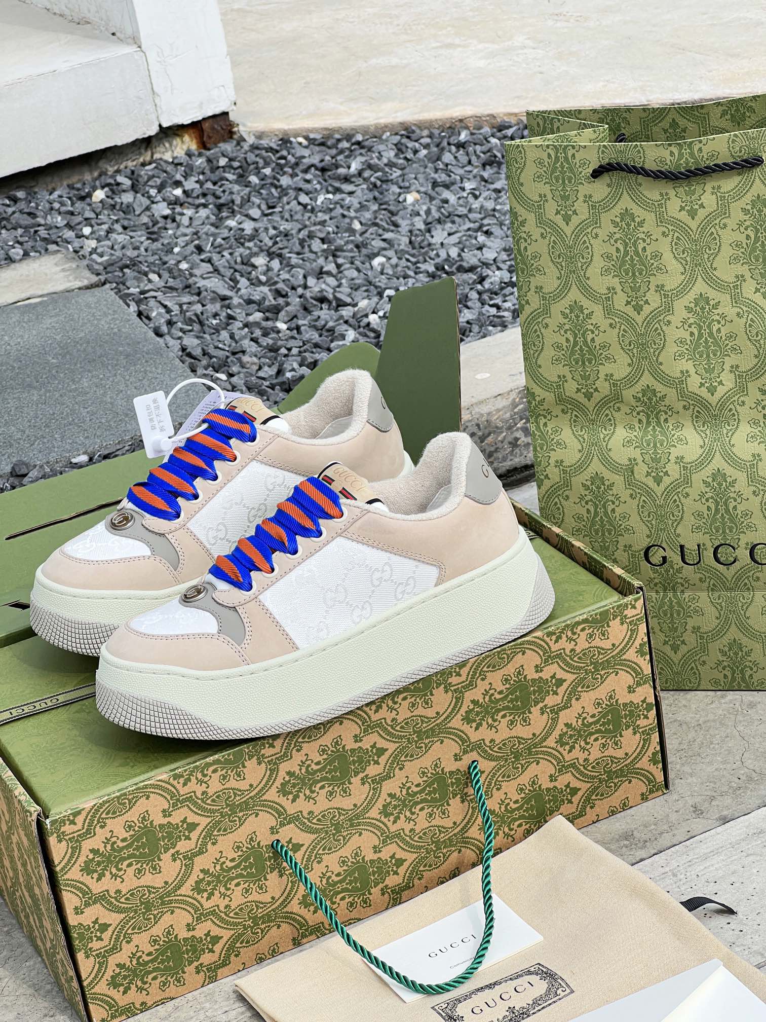GUCC 2023ss nueva familia G Screener serie de modelos de parejas gordito ding gordito zapatos sucios