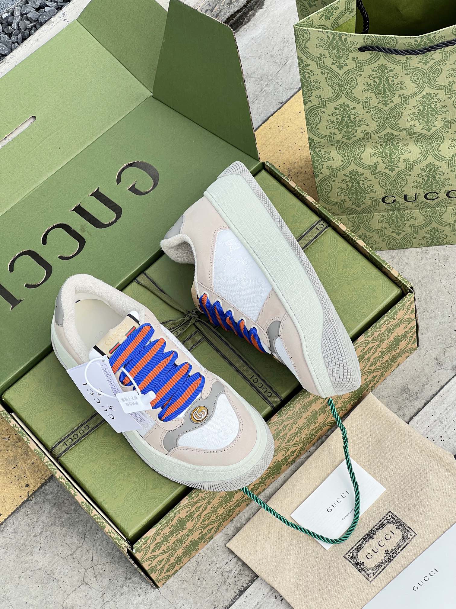 GUCC 2023ss nueva familia G Screener serie de modelos de parejas gordito ding gordito zapatos sucios