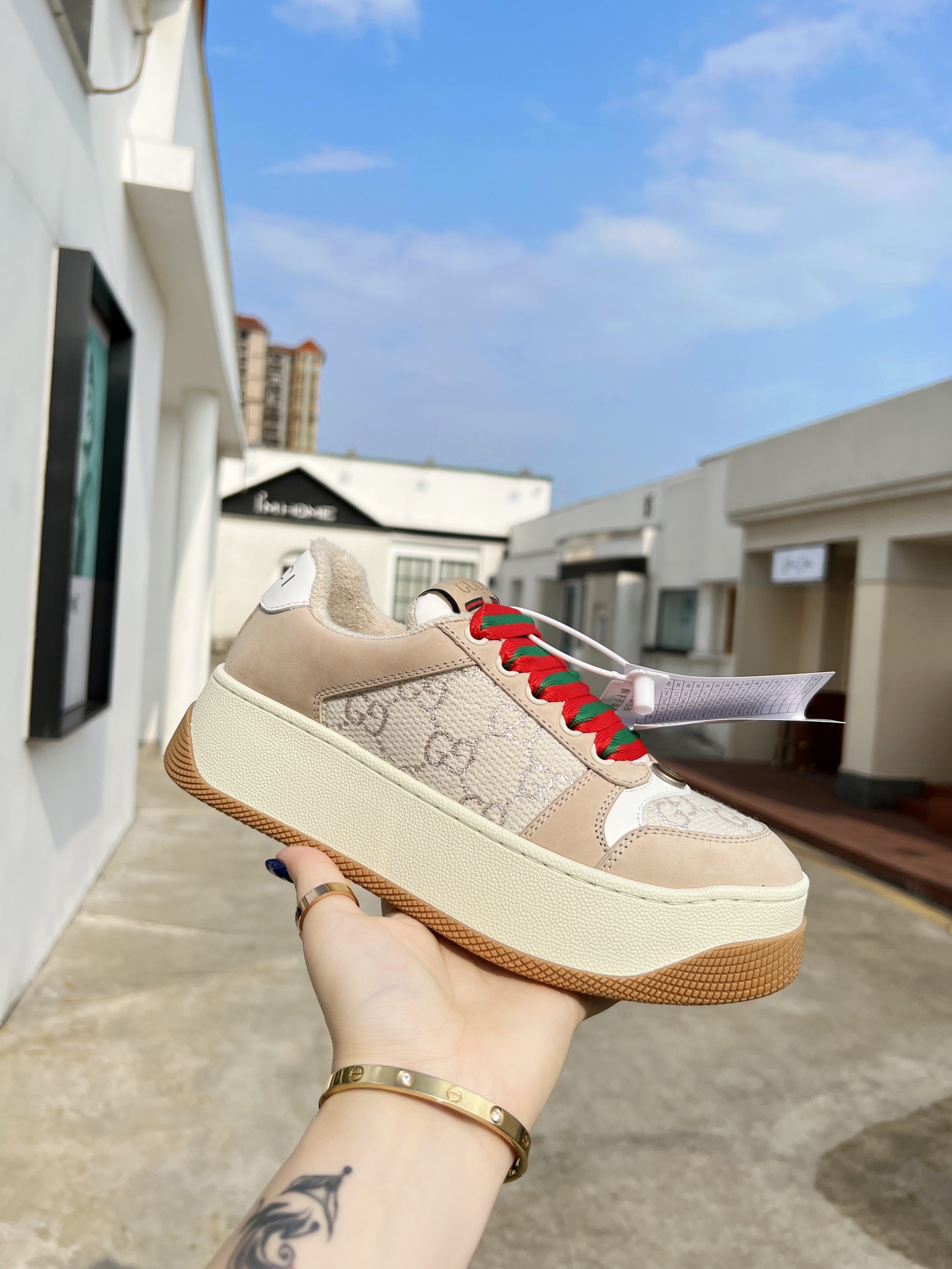 GUCC 2023ss nueva familia G Screener serie de modelos de parejas gordito ding gordito zapatos sucios