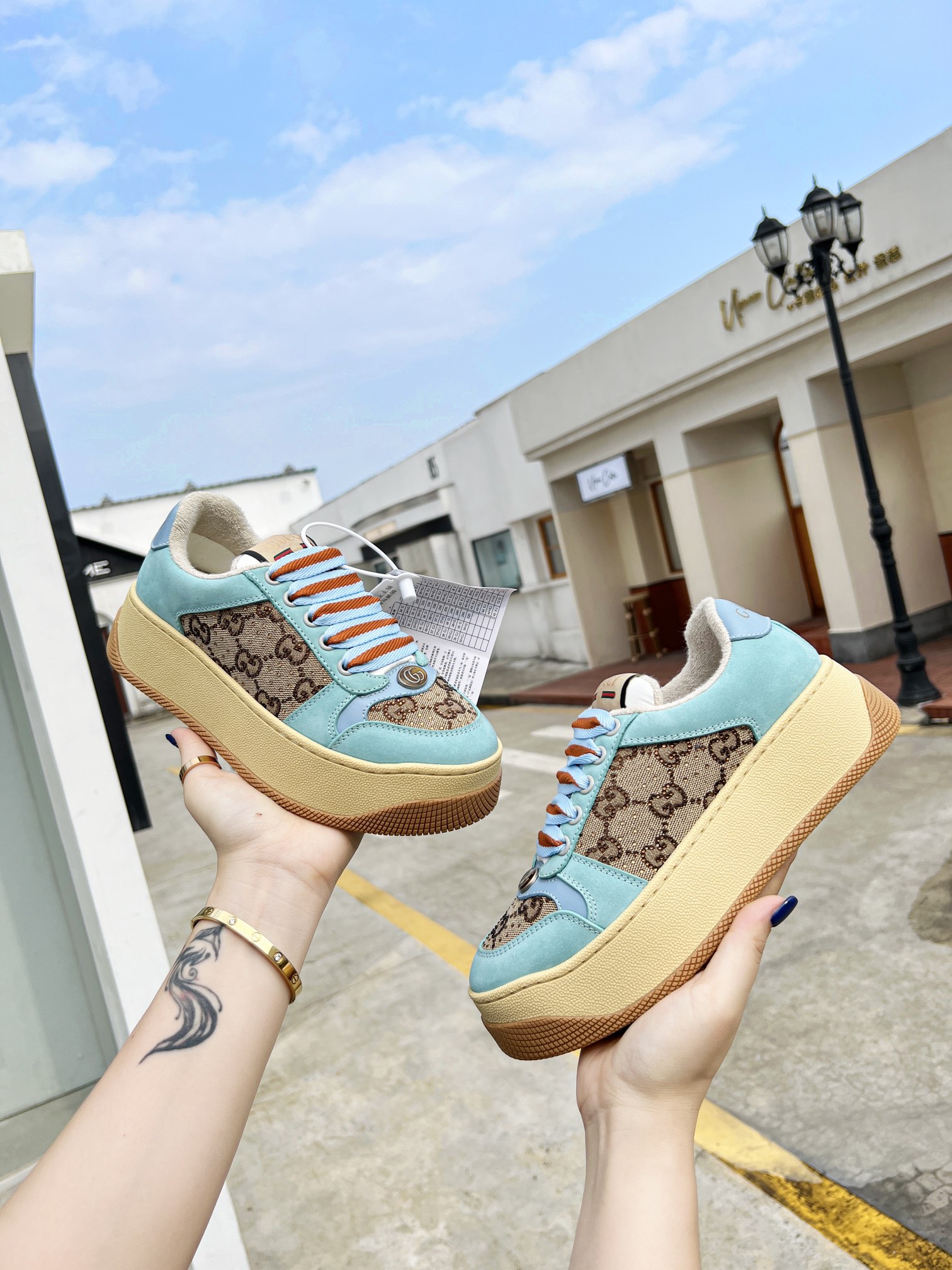 GUCC 2023ss nueva familia G Screener serie de modelos de parejas gordito ding gordito zapatos sucios