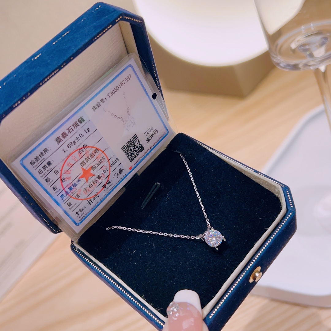 Nickel Free Silver Moissanite Necklace Chic Confession Silver