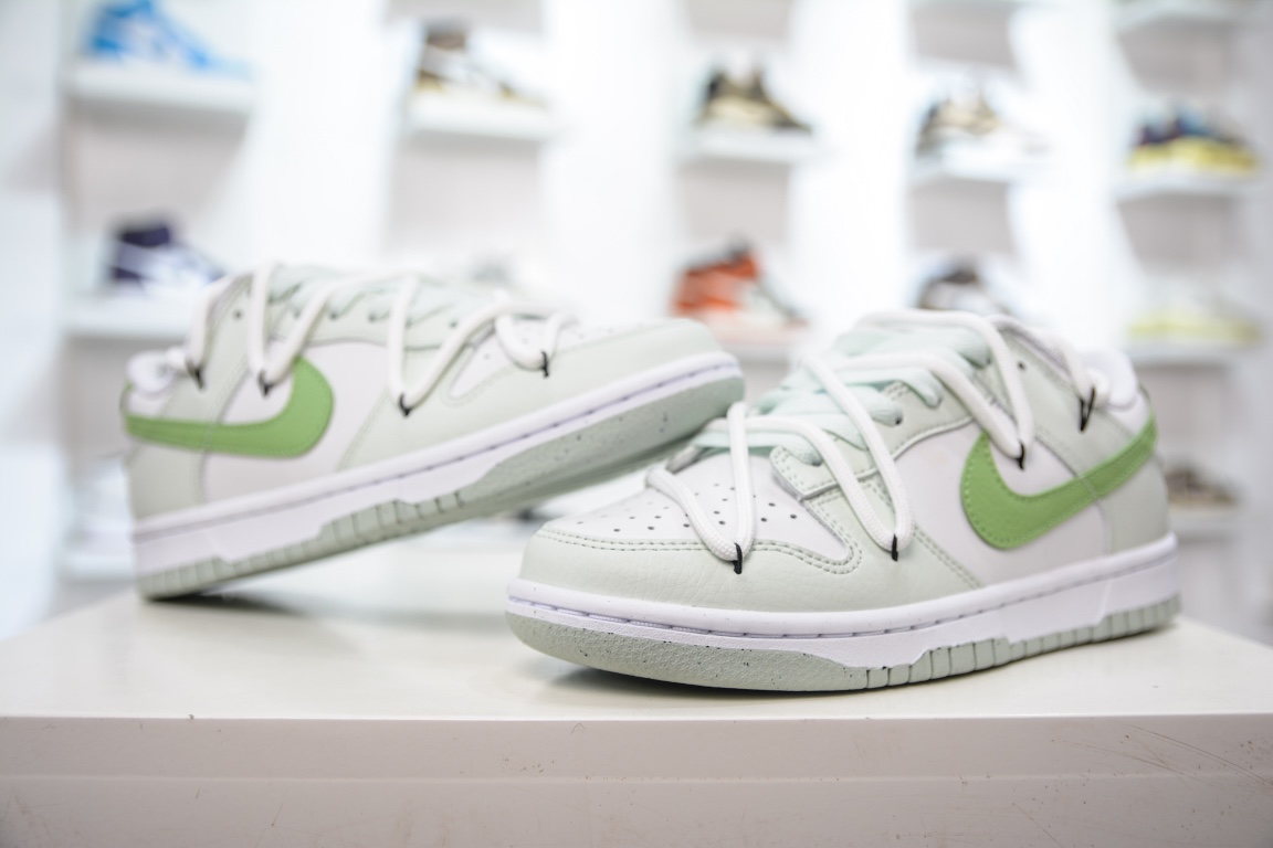 240 R Nike SB Dunk Low 青提奶绿 白浅绿解构抽绳鞋带  DN1431-102