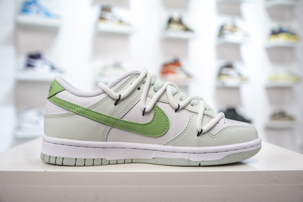 240 R Nike SB Dunk Low 青提奶绿 白浅绿解构抽绳鞋带  DN1431-102