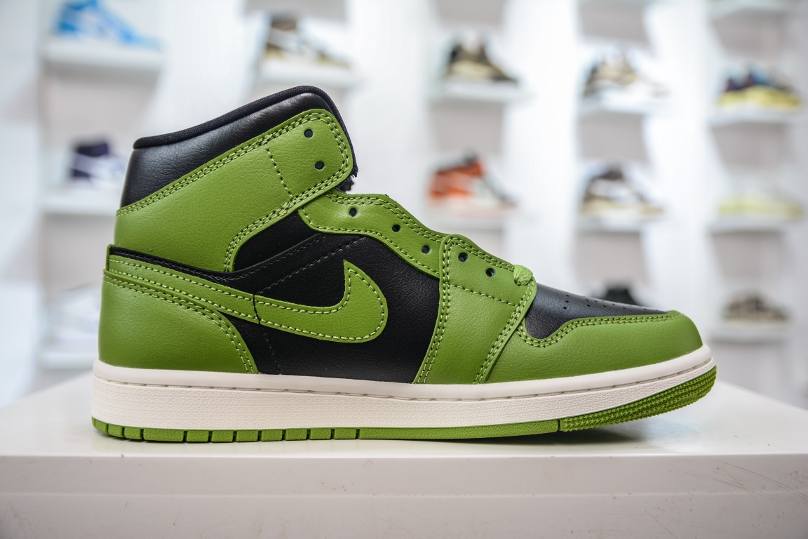 260 纯原版Air Jordan 1 Mid ”Olive Green” AJ1 乔1橄榄绿中帮文化休闲板鞋 BQ6472-031