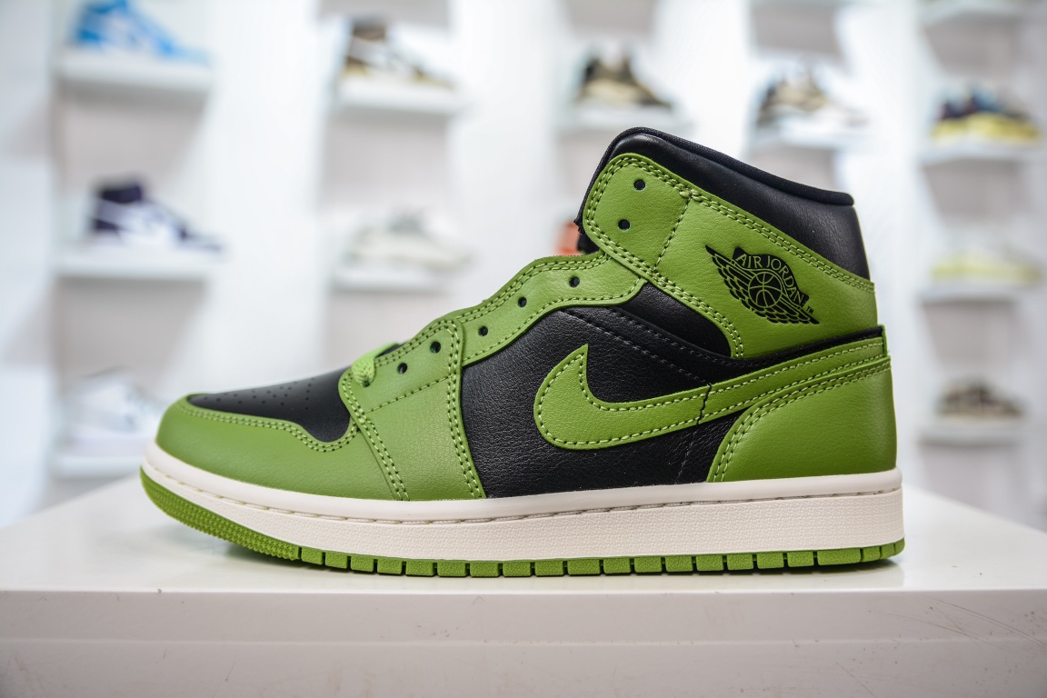 260 纯原版Air Jordan 1 Mid ”Olive Green” AJ1 乔1橄榄绿中帮文化休闲板鞋 BQ6472-031