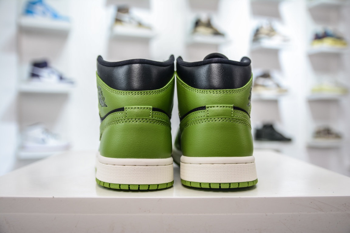 260 纯原版Air Jordan 1 Mid ”Olive Green” AJ1 乔1橄榄绿中帮文化休闲板鞋 BQ6472-031