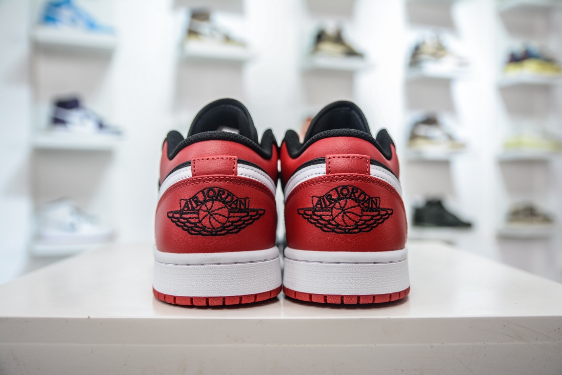 Pure original Air Jordan 1 Low black and red toe AJ1 Joe 1 low-top casual sneakers 553558-066