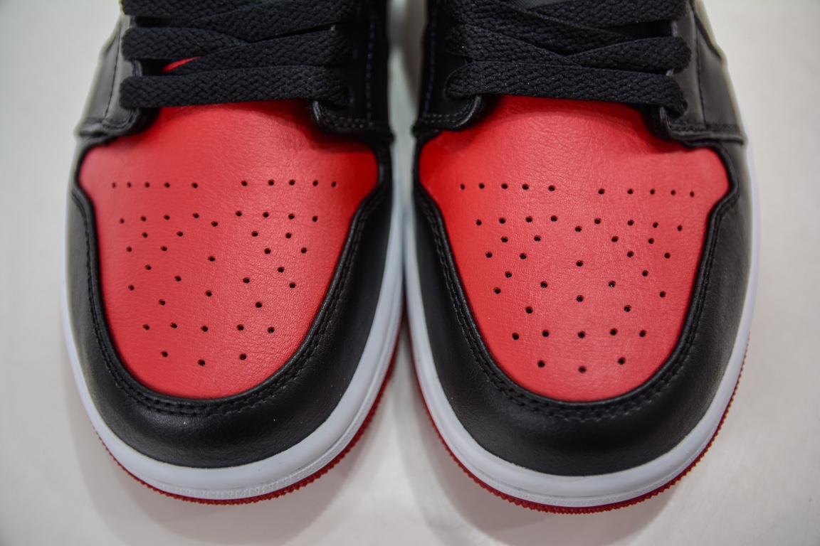 Pure original Air Jordan 1 Low black and red toe AJ1 Joe 1 low-top casual sneakers 553558-066