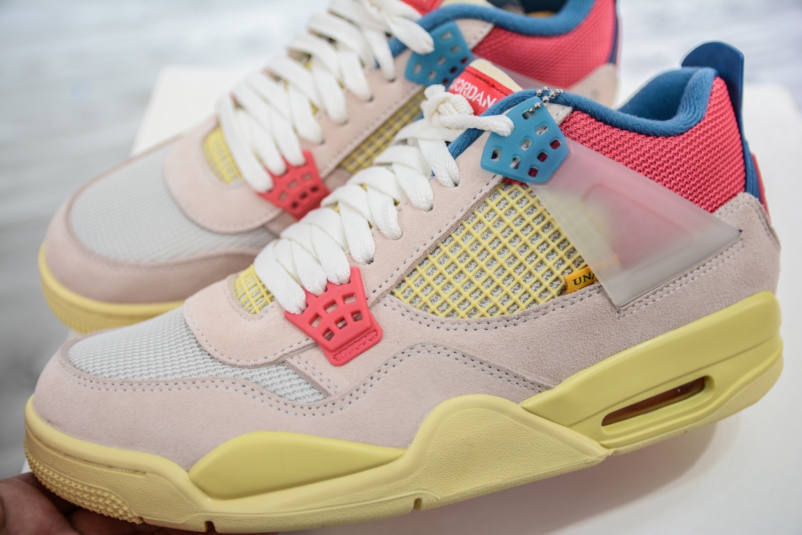 T foreign trade version Union LA x Air Jordan 4 ”guava ice” pink blue DC9533-800