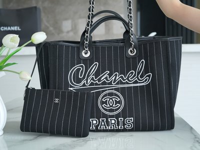 Chanel Handbags Tote Bags Cheap Replica Black Silver Calfskin Cotton Cowhide Spring/Summer Collection Fashion Casual