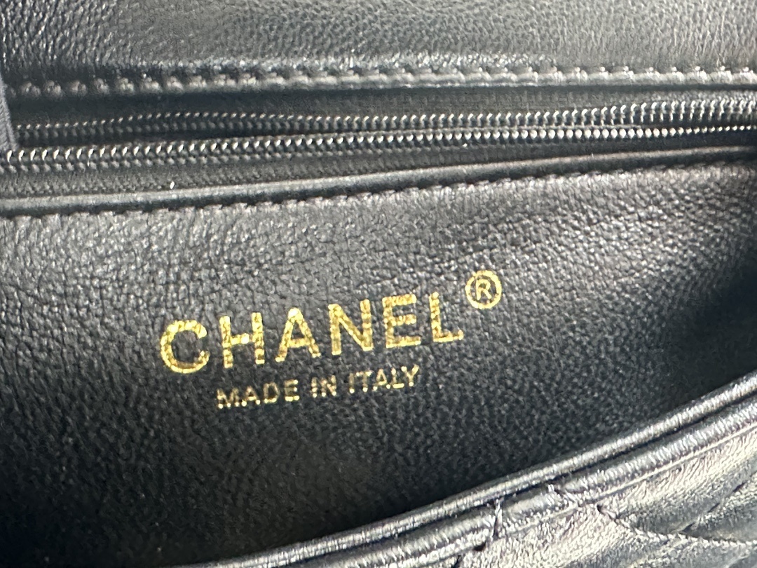 法国高端定制品Chane1AS4023#Chane123年新款手柄拼皮现货羊皮系列拉丝工艺金色五金链条拼