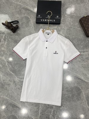 Moncler Clothing Polo Black White Cotton Summer Collection Casual