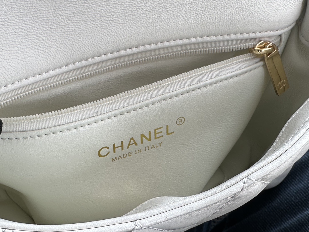 法国高端定制品Chane1AS4023#Chane123年新款手柄拼皮现货羊皮系列拉丝工艺金色五金链条拼