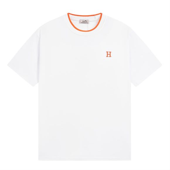 170 HERMES 爱马仕 经典橙 字母刺绣短袖 Logo标识精致升级