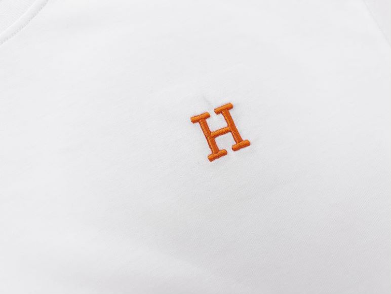 170 HERMES 爱马仕 经典橙 字母刺绣短袖 Logo标识精致升级