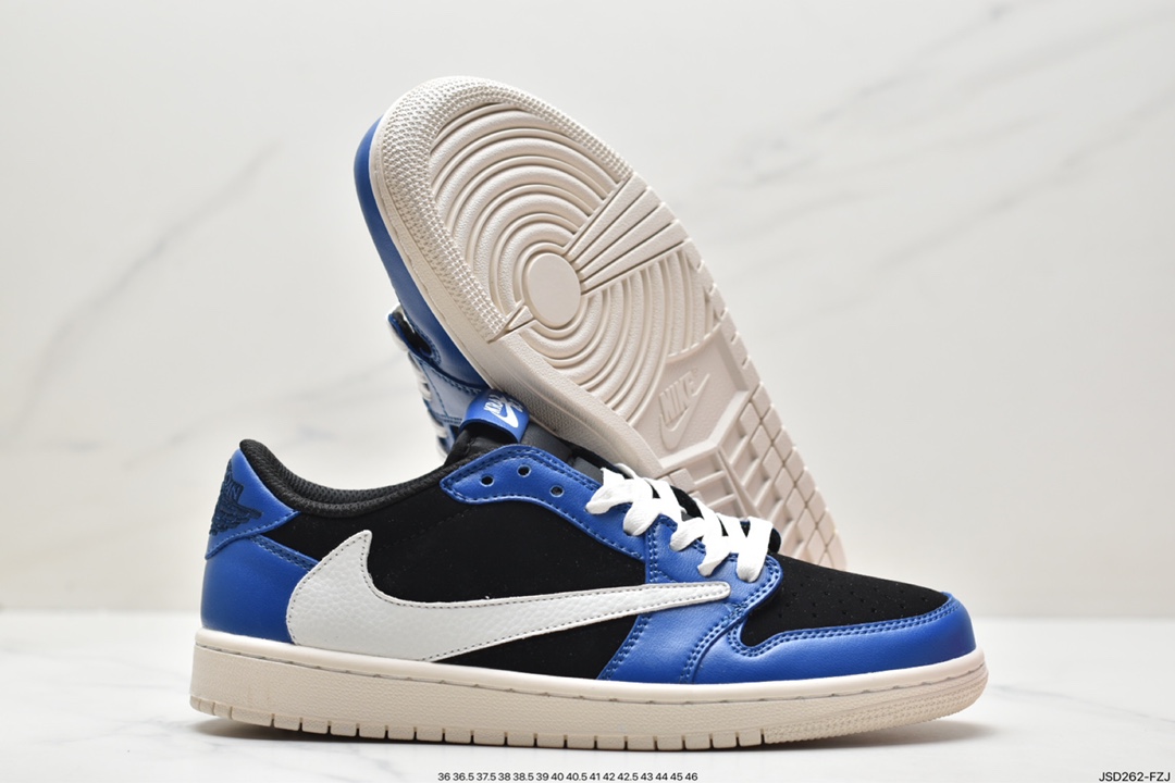 200 fragment design x Travis Scott x Nike Air Jordan 1 Low OG SP”Black/Green Toe”AJ1乔丹一代经篮球鞋 DM7866-225