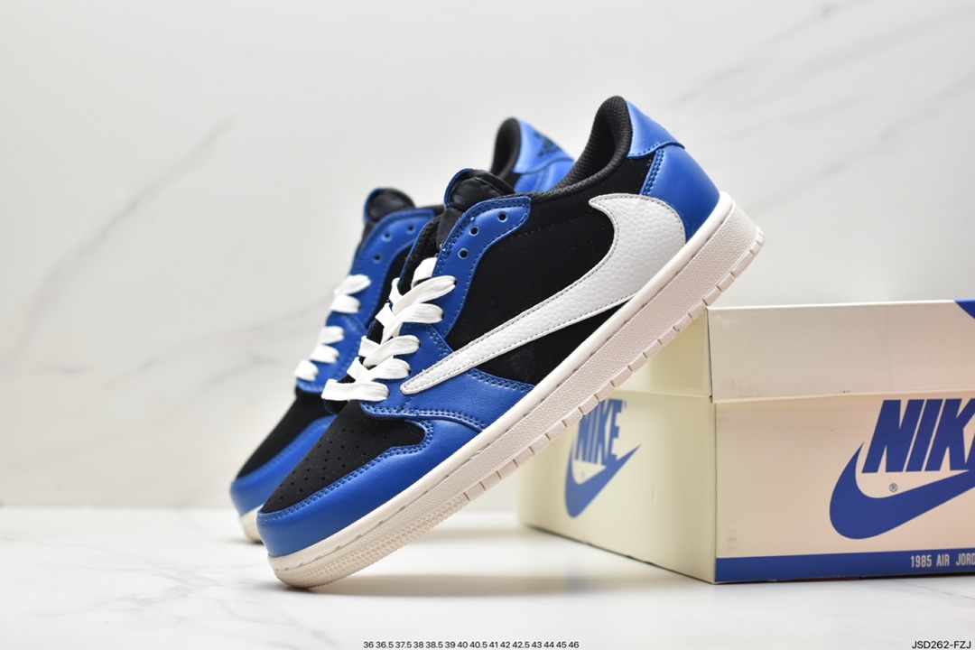 200 fragment design x Travis Scott x Nike Air Jordan 1 Low OG SP”Black/Green Toe”AJ1乔丹一代经篮球鞋 DM7866-225