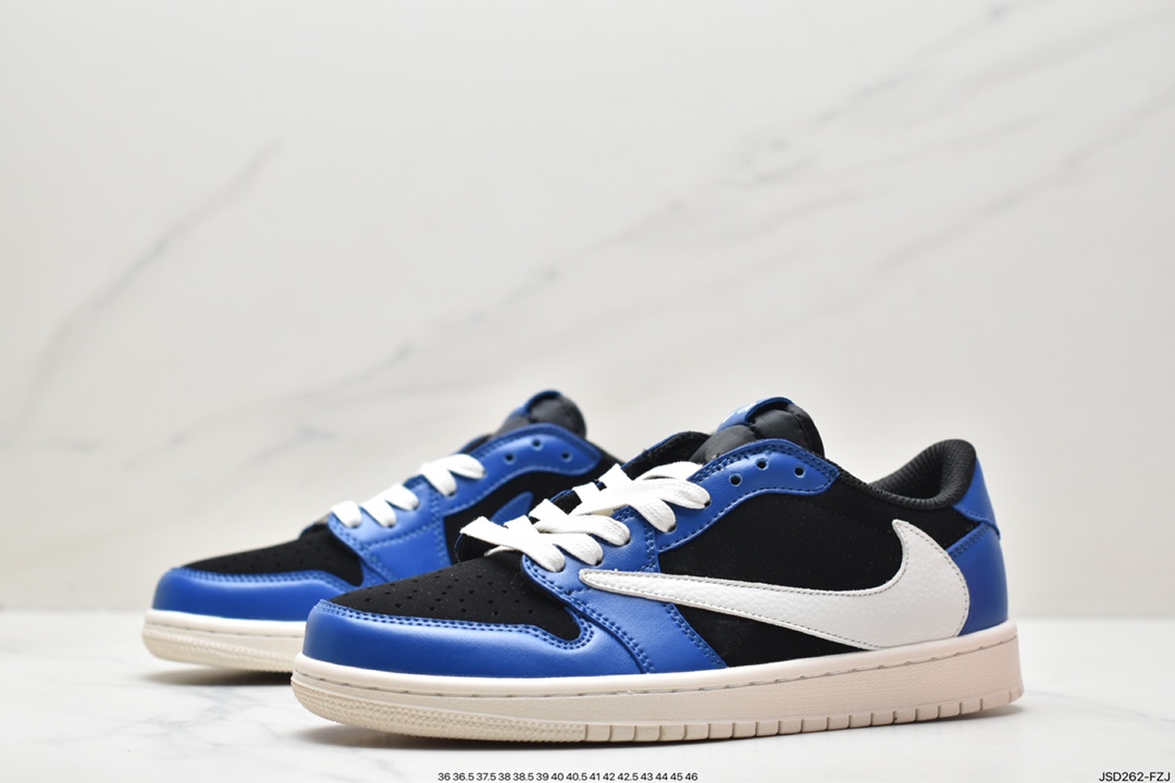 200 fragment design x Travis Scott x Nike Air Jordan 1 Low OG SP”Black/Green Toe”AJ1乔丹一代经篮球鞋 DM7866-225