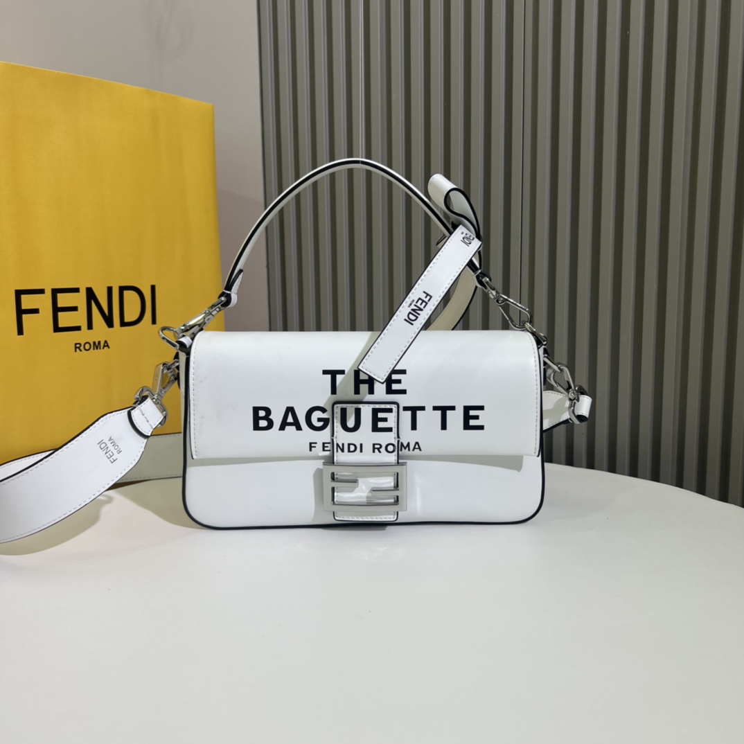 Fendi Taschen Handtaschen Silber Drucken Baguette