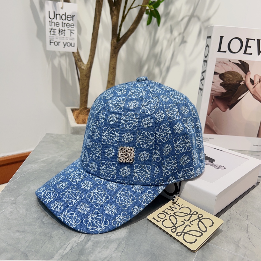 Especial LOEWE Loewe, gorra de béisbol de mezclilla de alta gama francesa, versátil y favorecedora, gorra de sol y prot…