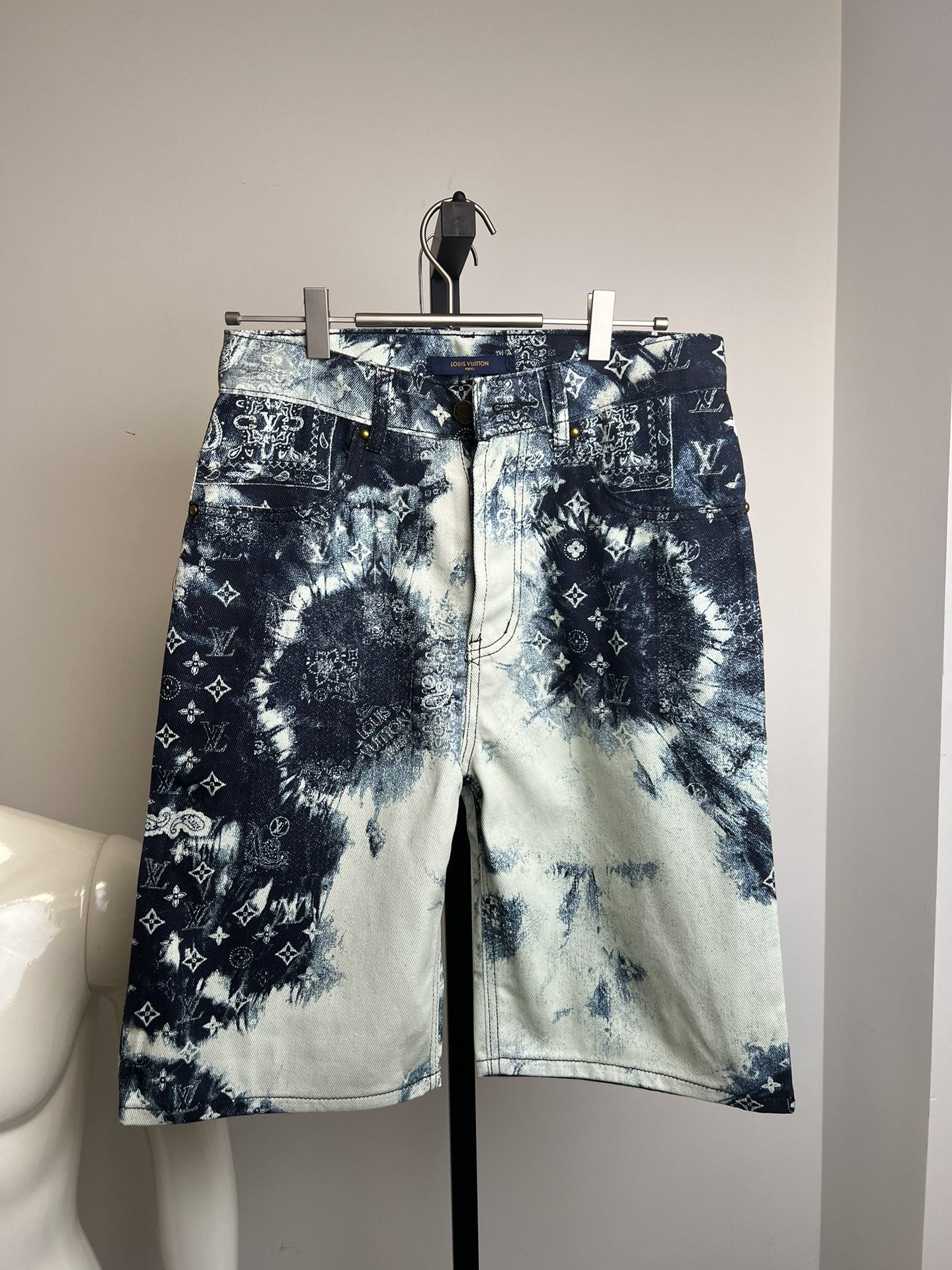 Louis Vuitton Abbigliamento Jeans Pantaloni Corti Stampa Cotone