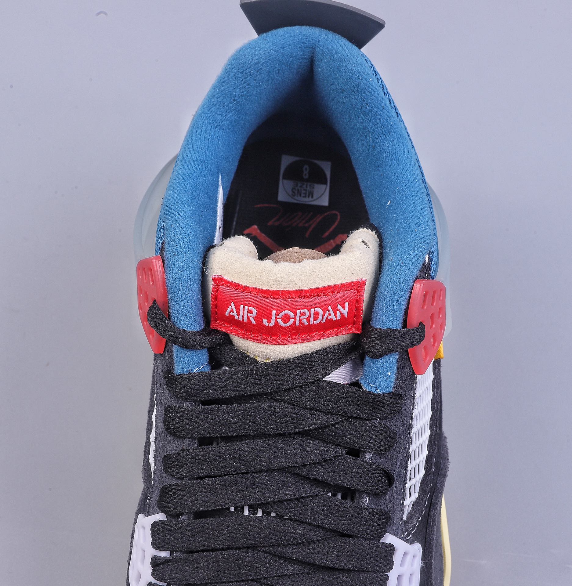 Divine version of Union x Nike Air Jordan 4 black and blue AJ4 Joe 4 joint basketball shoes DC9533-001