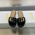 Dior Shoes Sandals Slippers All Copper Genuine Leather Patent Rubber Sheepskin Velvet Spring/Summer Collection