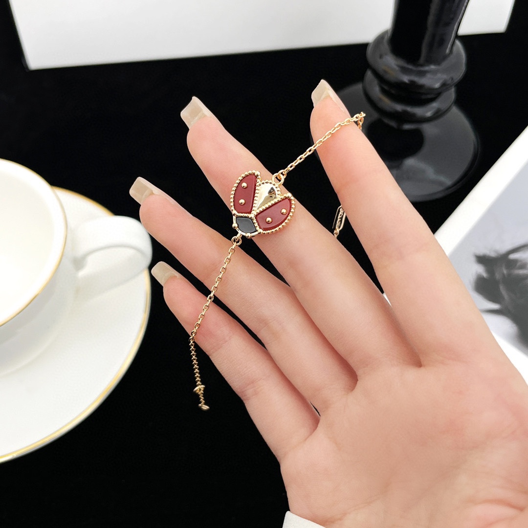 Van Cleef & Arpels Lucky Spring Ladybug Bracelet - Rose Gold, Red & Black 6 i1684639302 9845 4