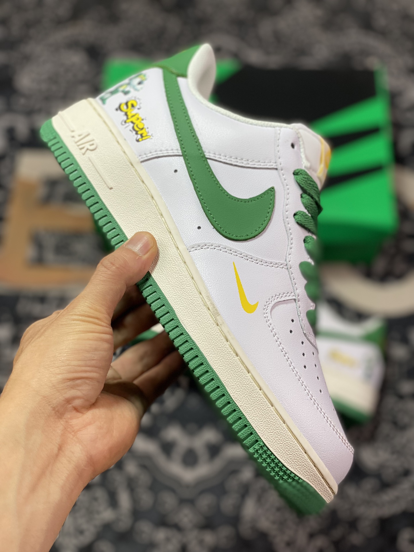240 Nike Air Force 1’07 Low”Sprite”空军一号板鞋“皮革白雪碧绿黄小钩”315122-005