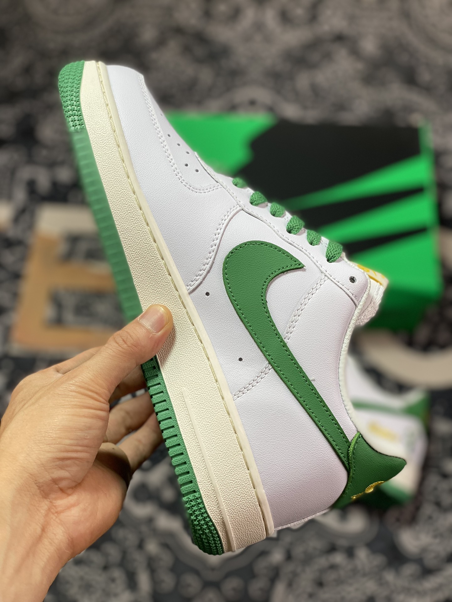 240 Nike Air Force 1’07 Low”Sprite”空军一号板鞋“皮革白雪碧绿黄小钩”315122-005