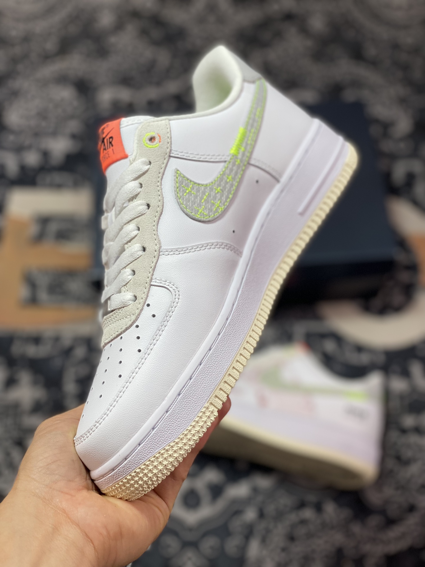 200 Nike Air Force 1 '07 Low”Just Do It”空军一号板鞋“白灰雪中花语粉嫩”FB1853-111