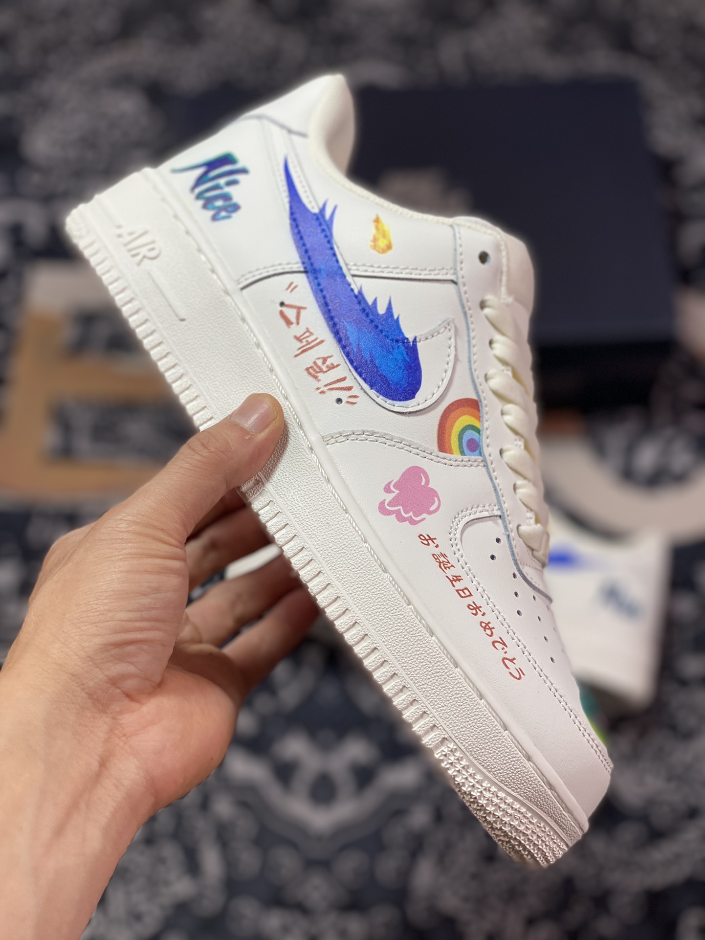 Nike Air Force 1 '07 Low ”Beige/Graffiti” Air Force 1 sneakers ”off-white hand-painted graffiti print” CW2288-333