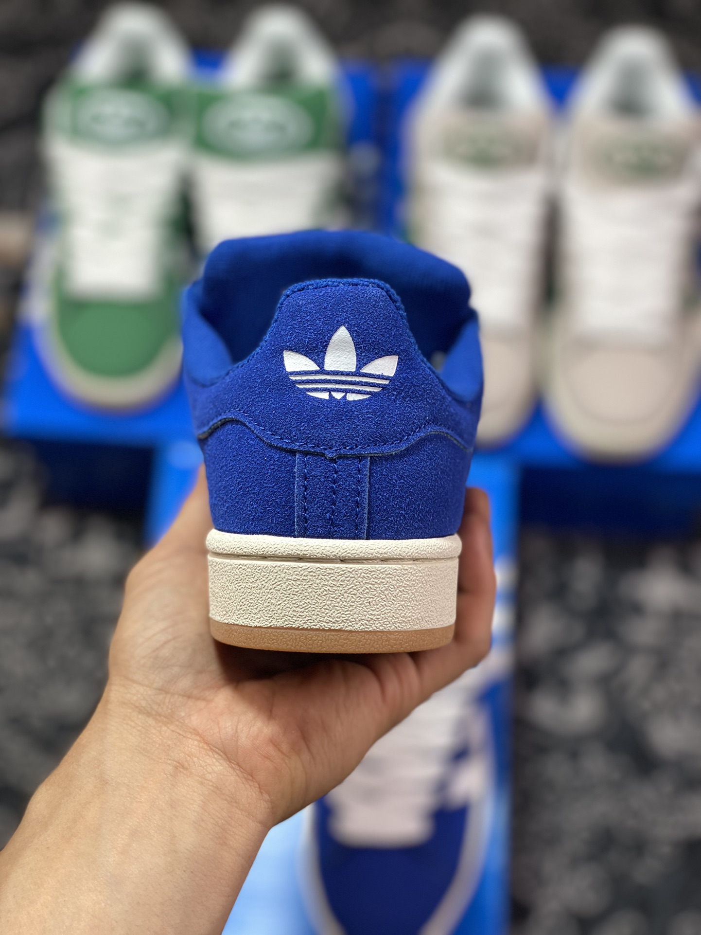 Adidas Originals Campus 00s college series bread style classic retro low-top sneakers ”anti-velvet royal blue and white raw rubber sole” HO3471